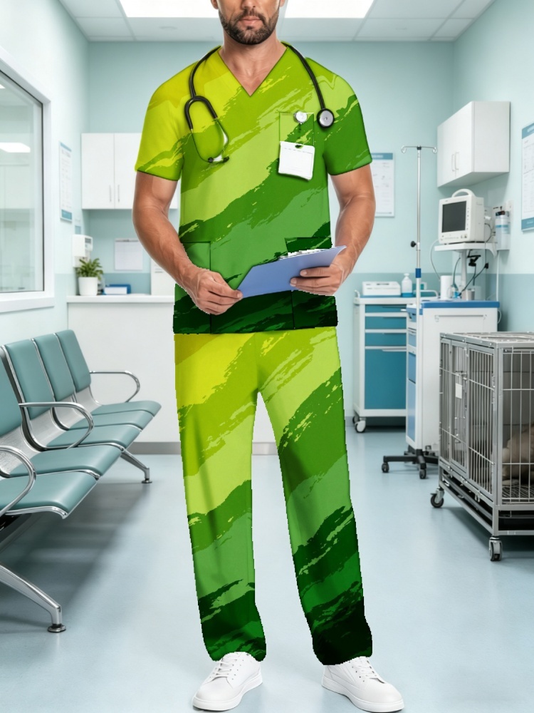 3D Printing For Medical - Uniforme Médico Estampado para Hombre en