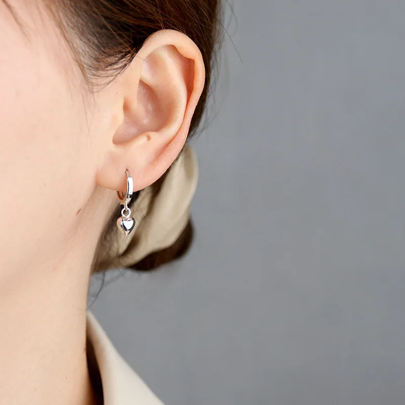 3D Printing Earrings - Pendientes de Aro Huggie Plateados con