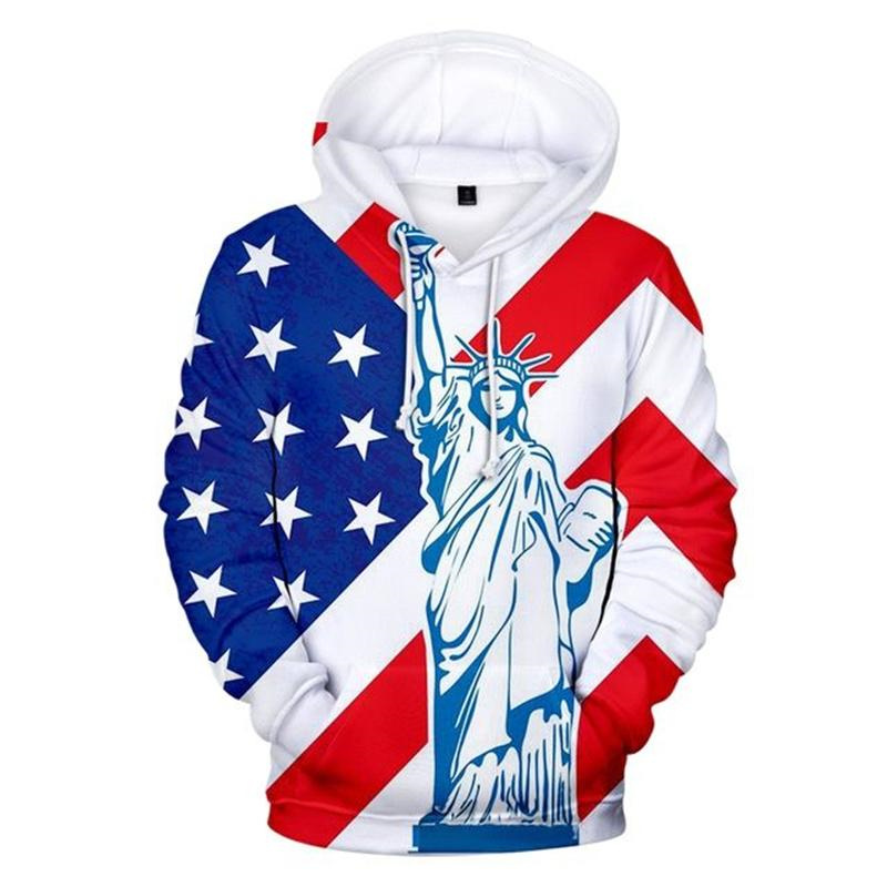 3D Printing Usa - Sudadera con capucha de la bandera
