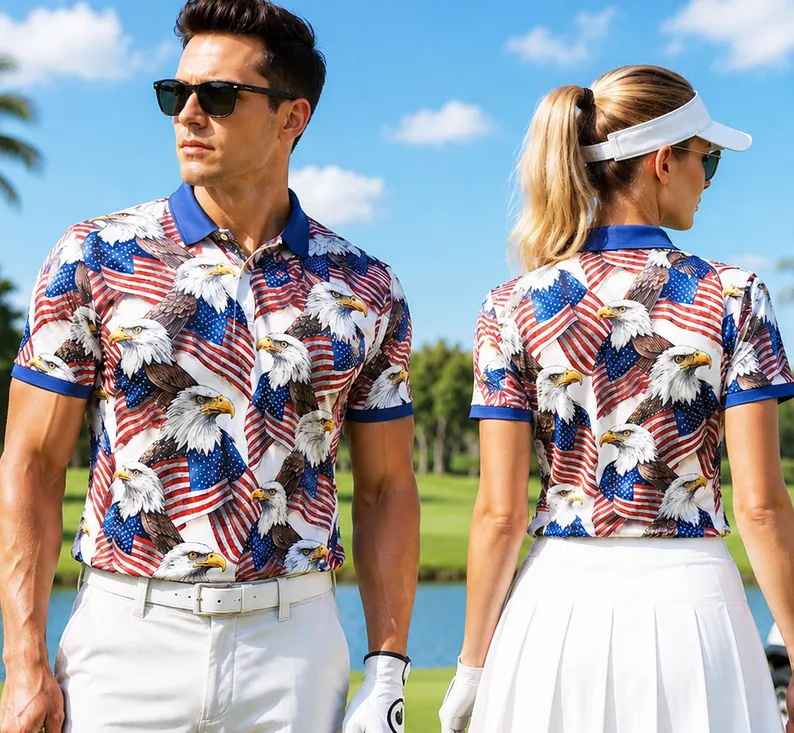 3D Printing Usa - Camiseta Polo Patriótica para Hombre, Diseño