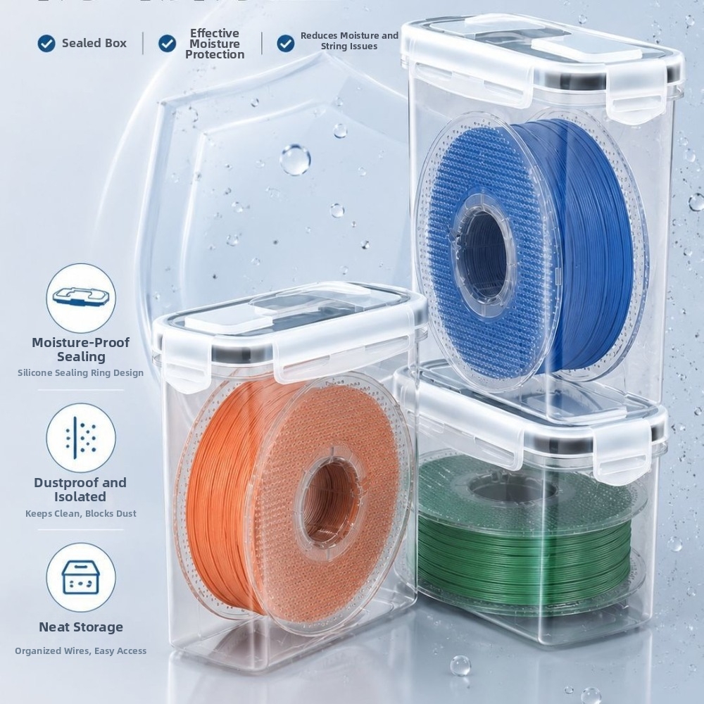 3D Printing For Medical - Contenedor de Filamento Transparente, Hermético y