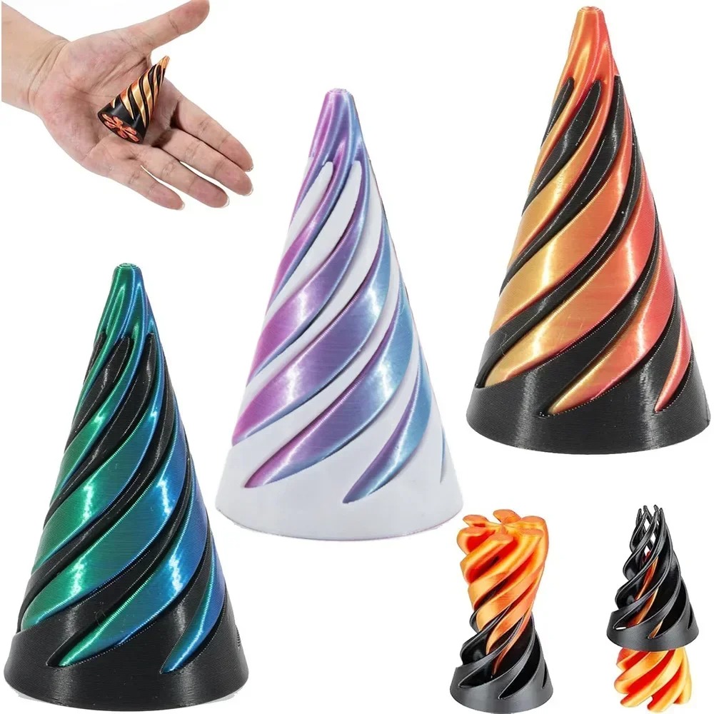 3D Printing Idea - Juguete de Cono Espiral Impreso en