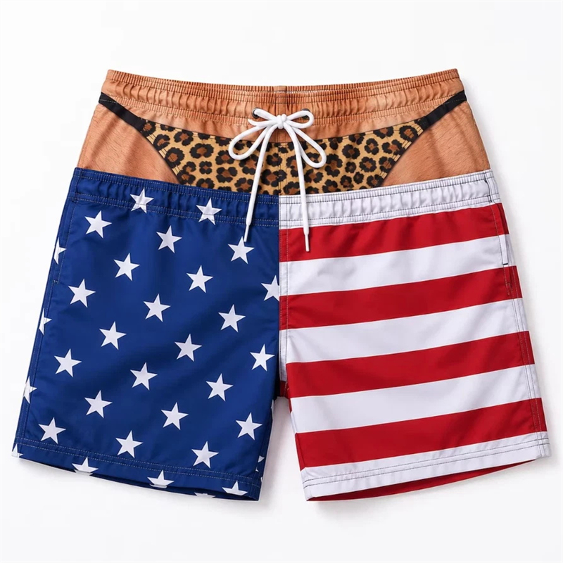 3D Printing Usa - Pantalones Cortos de Playa Divertidos para