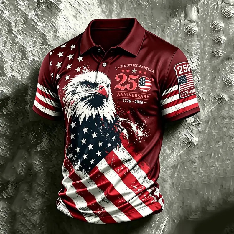 Camiseta Polo Patriótica para  - 3D Printing Usa reseña y precio