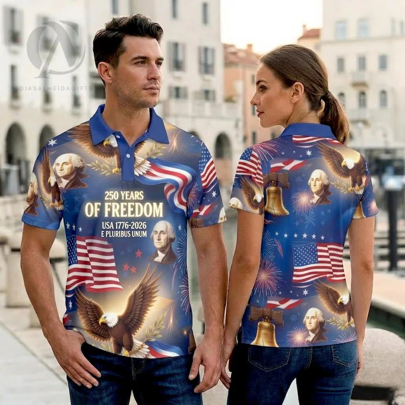 Camiseta Polo Patriótica para  - 3D Printing Usa reseña y precio