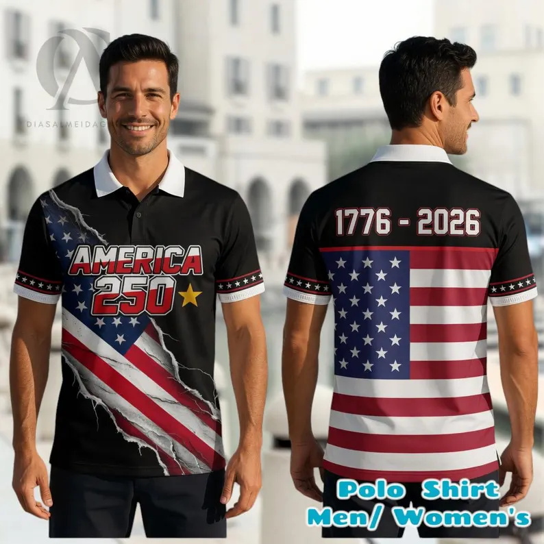 Camiseta Polo Patriótica para  - 3D Printing Usa reseña y precio