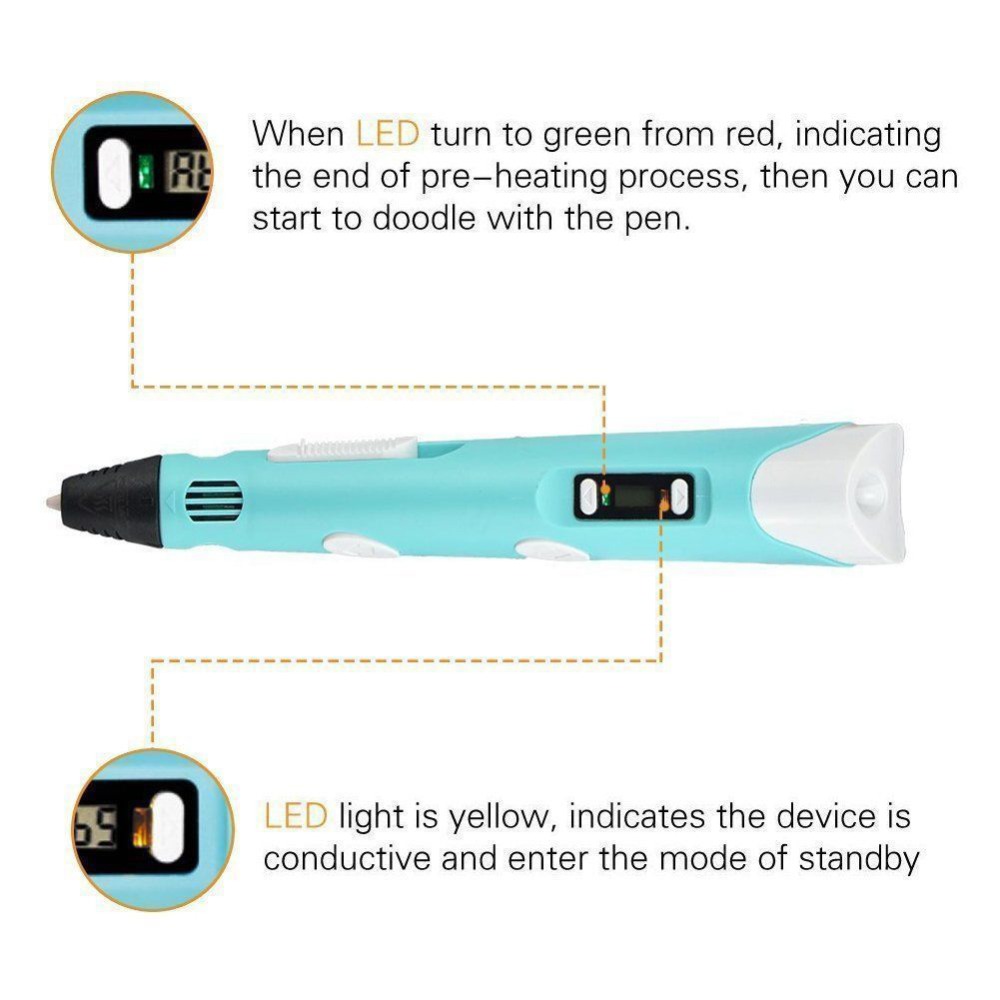 Dikale-Bolígrafo 3D con pantal - 3D Printing Pen For Kids reseña y precio